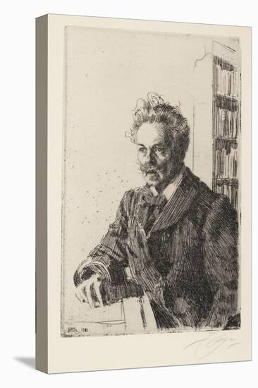 August Strindberg (1849-1912) - Zorn, Anders Leonard (1860-1920) - 1910 - Etching - 29,8X19,8 - Pri-Anders Leonard Zorn-Premier Image Canvas