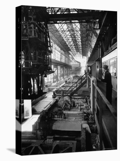 August Thyssen Steel Mill, Large Steel Works, Men Up on Platform-Ralph Crane-Premier Image Canvas