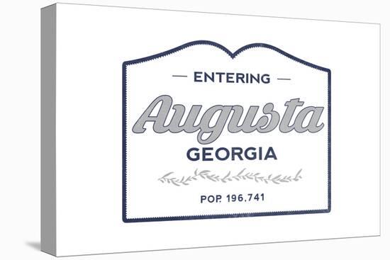 Augusta, Georgia - Now Entering (Blue)-Lantern Press-Stretched Canvas