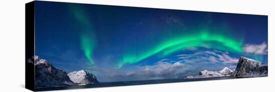 Aurora Borealis Above Flaget Bay, Lofoten, Nordland, Norway-null-Premier Image Canvas