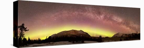 Aurora Borealis, Comet Panstarrs And Milky Way Over Yukon, Canada-Stocktrek Images-Premier Image Canvas