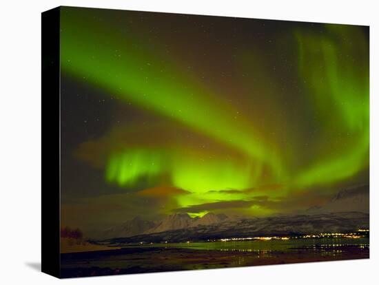 Aurora Borealis (Northern Lights) Seen over the Lyngen Alps, from Sjursnes, Ullsfjord, Troms, North-Neale Clark-Premier Image Canvas