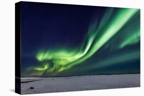 Aurora Borealis or Northern Lights, Iceland, Power Lines by the Jokulsarlon-null-Premier Image Canvas