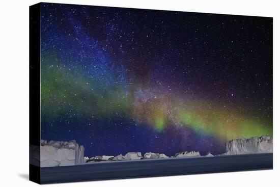 Aurora Borealis or Northern Lights over Icebergs-Arctic-Images-Premier Image Canvas