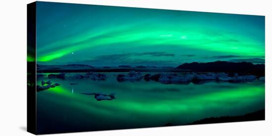 Aurora Borealis or Northern Lights over the Jokulsarlon Lagoon, Iceland-null-Premier Image Canvas