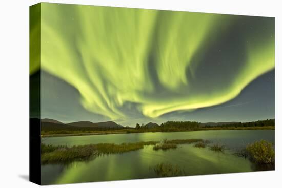 Aurora Borealis over Fish Lake, Yukon, Canada-null-Premier Image Canvas