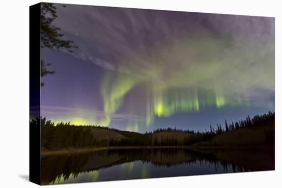 Aurora Borealis over Hidden Lake, Yukon, Canada-null-Premier Image Canvas