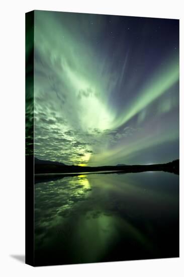 Aurora Borealis over Schwatka Lake, Yukon, Canada-null-Premier Image Canvas