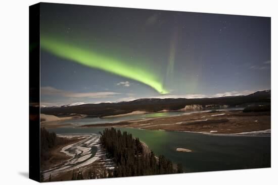 Aurora Borealis over Yukon River, Yukon, Canda-null-Premier Image Canvas