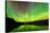 Aurora (Northern Lights) reflected in Lower Kananaskis Lake, Peter Laugheed Provincial Park, Canada-Miles Ertman-Stretched Canvas