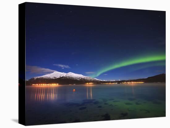 Aurora over Tjeldsundet and Sætertinden Mountain in Norway-Stocktrek Images-Premier Image Canvas