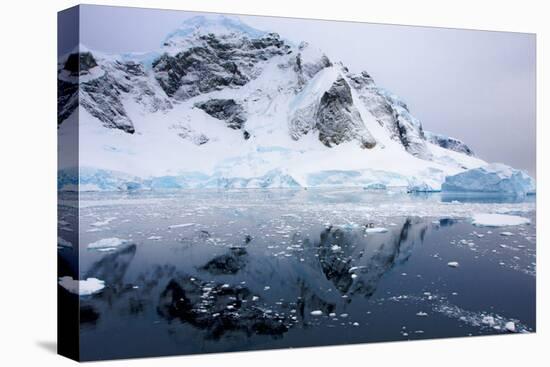 Aurora Passage Antarctica. Ice-Covered Mountain with Reflection-Janet Muir-Premier Image Canvas