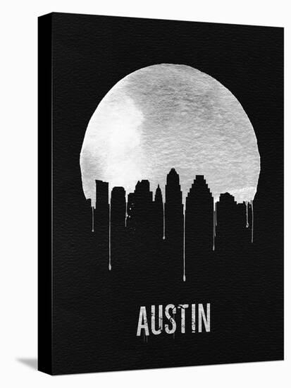 Austin Skyline Black-null-Stretched Canvas