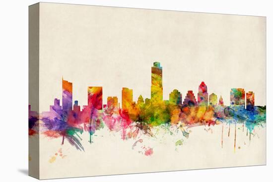 Austin Texas Skyline-Michael Tompsett-Stretched Canvas