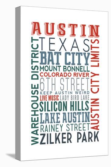 Austin, Texas - Typography-Lantern Press-Stretched Canvas