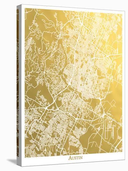 Austin-The Gold Foil Map Company-Stretched Canvas
