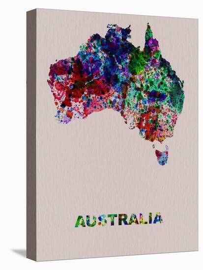 Australia Color Splatter Map-NaxArt-Stretched Canvas