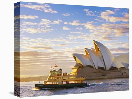 Australia, New South Wales, Sydney, Sydney Opera House, Boat Infront of Opera House-Shaun Egan-Premier Image Canvas