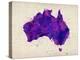 Australia Paint Splashes Map-Michael Tompsett-Stretched Canvas