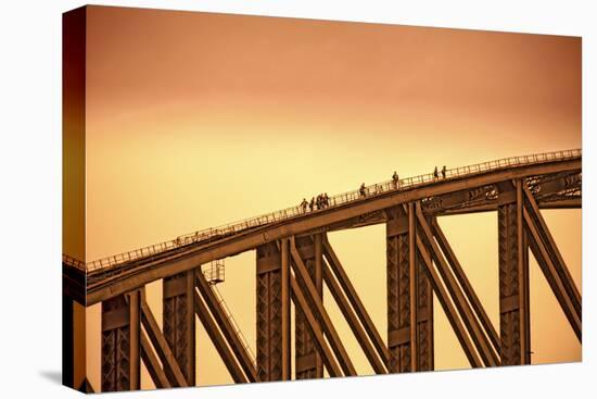Australia, Sydney. People Crossing the Sydney Harbor Bridge-Rona Schwarz-Premier Image Canvas