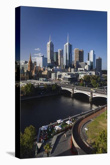 Australia, Victoria, Melbourne, Skyline, Yarra River, Princess Bridge-Walter Bibikow-Premier Image Canvas
