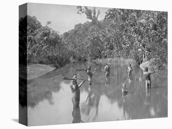 'Australian Aborigines Spearing Fish', 19th century-Unknown-Premier Image Canvas