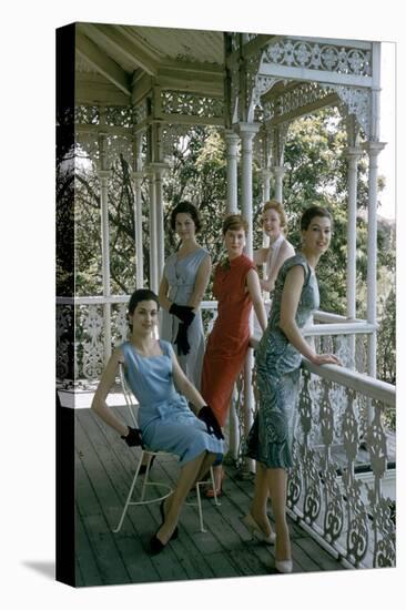 Australian Models Pose on a Porch, Melbourne, Australia, 1956-John Dominis-Premier Image Canvas