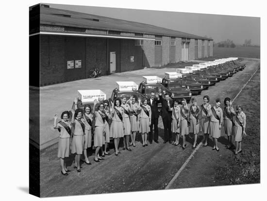 Australian Sales Girls in Front of a Fleet of 1965 Hillman Imps, Selby, North Yorkshire, 1965-Michael Walters-Premier Image Canvas