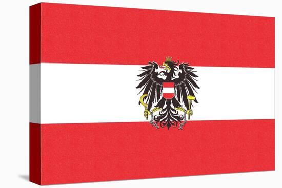 Austria Country Flag - Letterpress-Lantern Press-Stretched Canvas