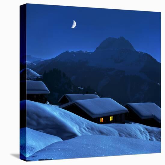 Austria, Kitzbuehel, Snow-Covered Alp (M)-Ludwig Mallaun-Premier Image Canvas