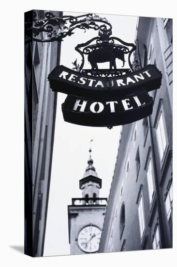 Austria, Salzburg, Hotel Sign-Walter Bibikow-Premier Image Canvas