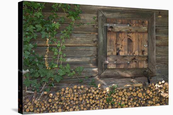 Austria, Tyrol, firewood in front of a wooden facade.-Roland T. Frank-Stretched Canvas