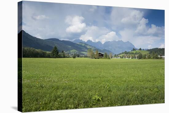 Austria, Tyrol, Reith bei Kitzbuehel, in the background the Kaiser Mountains-Roland T. Frank-Stretched Canvas