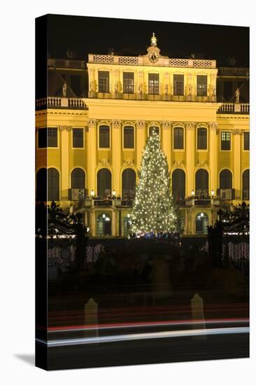 Austria, Vienna, Palace Schšnbrunn, Christmas Market, Christmas-Tree, Evening-Mood, Light-Tracks-Rainer Mirau-Premier Image Canvas