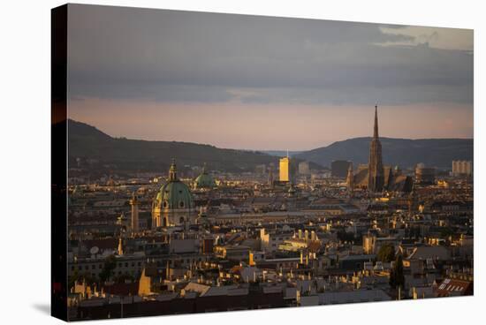 Austria, Vienna, Town View, Overview, St. Stephan's Cathedral, Karlskirche (St. Charles's Church-Gerhard Wild-Premier Image Canvas