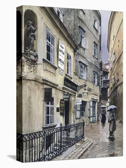 Austria, Vienna, View of Griechengasse-null-Premier Image Canvas