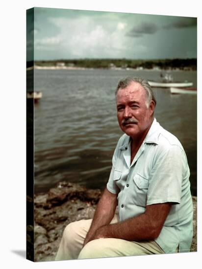 Author Ernest Hemingway at Cuban Fishing Village Like the One in Book "The Old Man and the Sea"-Alfred Eisenstaedt-Premier Image Canvas