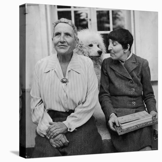 Author Gertrude Stein Sitting with Alice B. Toklas at a Villa-Carl Mydans-Premier Image Canvas