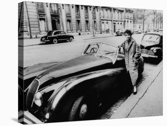 Authoress Francoise Segan Standing Beside Her Jaguar-Thomas D^ Mcavoy-Premier Image Canvas