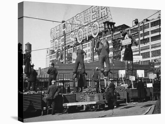 Auto Workers Conducting a Strike Against the Chrysler Plant-William Vandivert-Premier Image Canvas