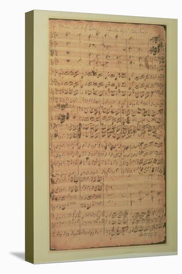 Autograph Manuscript, Cantata Bwv 180 'schmucke Dich O Liebe Seele' by J.S. Bach-null-Premier Image Canvas