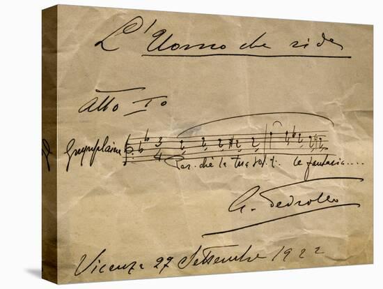 Autograph Music Score of Man Who Laughs, Act I, 1922-Arrigo Pedrollo-Premier Image Canvas