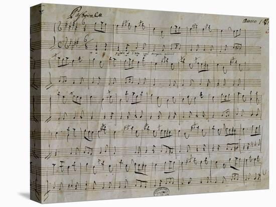 Autograph Sheet Music of Pastoral for Harpsichord, 1813, Composed by Gaetano Donizetti-null-Premier Image Canvas