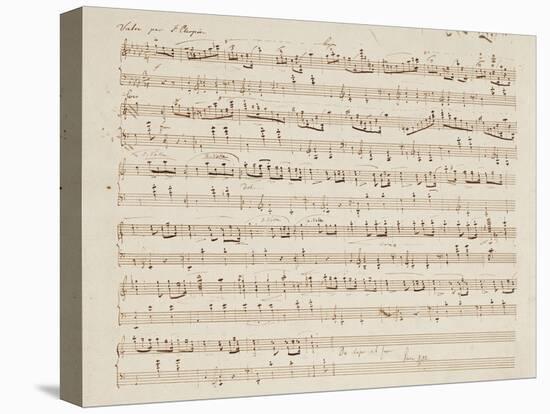 Autographed Manuscript of Valse Opus 70 No.1 in G Flat Major-Fryderyk Chopin-Premier Image Canvas