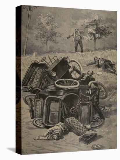 Automobile Accident, Illustration from 'Le Petit Journal: Supplement Illustre', 1898 (Litho)-French-Premier Image Canvas