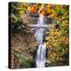 Autumn at Multnomah Falls, Square, Hood River, Columbia River Gorge, Oregon-Vincent James-Premier Image Canvas