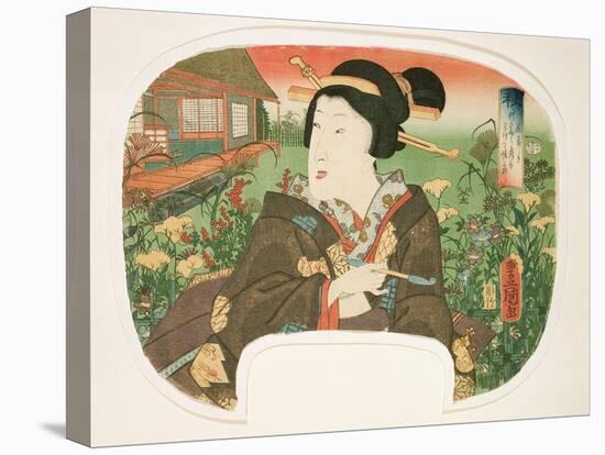 Autumn, Hanayashiki: a Geisha with a Pipe-Utagawa Kunisada-Premier Image Canvas