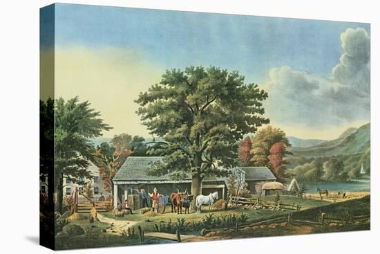 Autumn in New England - Cider Making, 1866-Currier & Ives-Premier Image Canvas