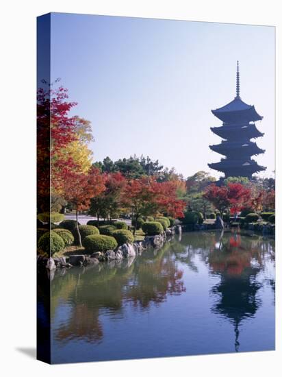 Autumn Leaves and Five-Story Pagoda, Toji Temple (Kyo-O-Gokoku-Ji), Kyoto, Honshu, Japan-null-Premier Image Canvas