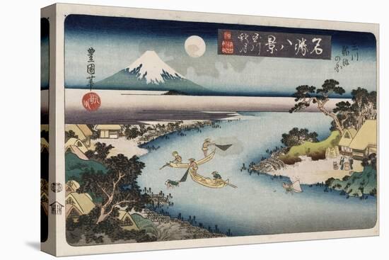 Autumn Moon, Tama River', from the Series 'Eight Views of Famous Places'-Ando Hiroshige-Premier Image Canvas